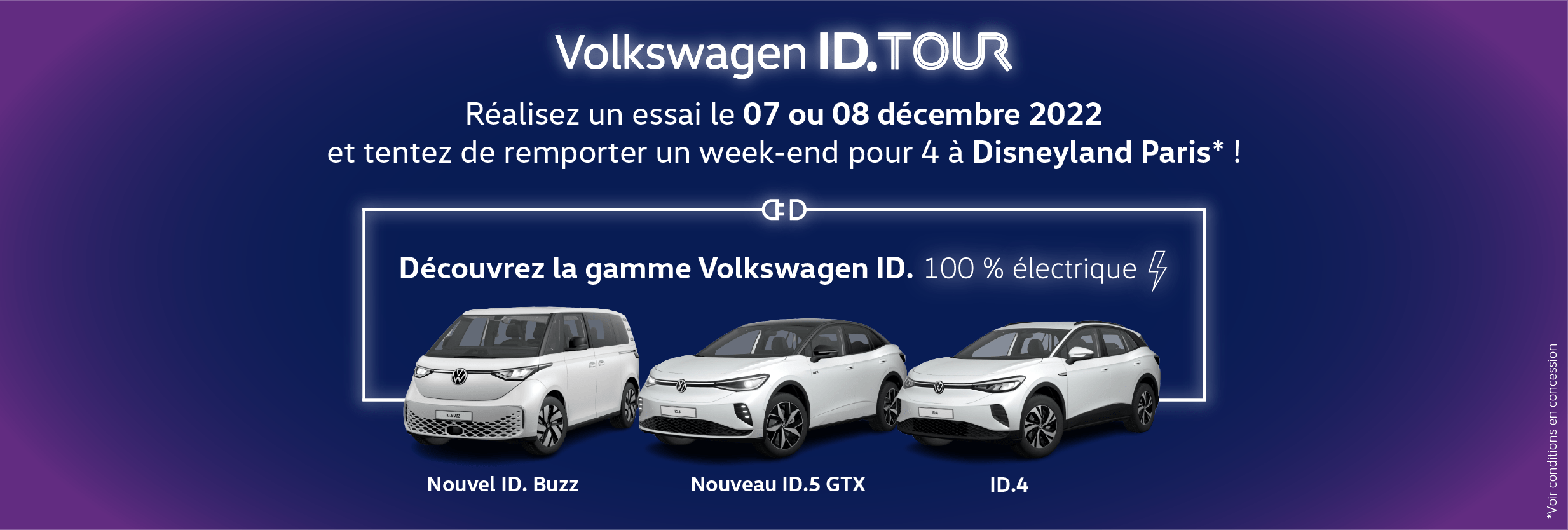 Volkswagen Villeneuve-d'Ascq AUTO-EXPO - Tentez de gagner un séjour à Disneyland pour 4 personnes avec l'ID Tour ! 